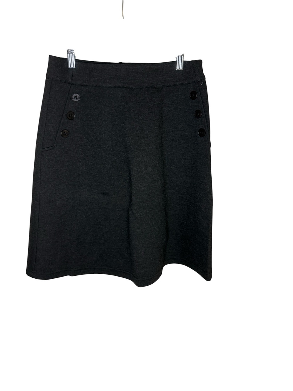 Betabrand Charcoal Gray Skirt with Button Detail - Size M - Comfy Professional
